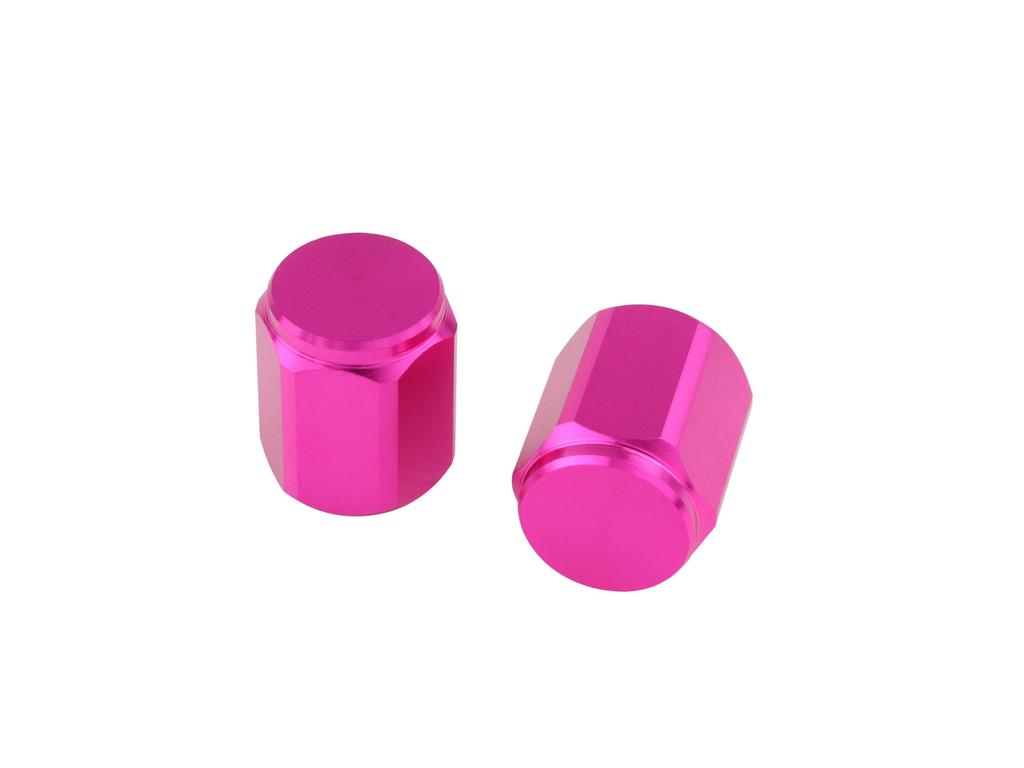 POSH FAITH 000804-32 Motorcycle Supplies Hex Air Valve Cap (Plain/2 Pieces) Pink