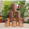 Pure Copper Water 6 Glass Set Hand Made | With Beautifully Embosed Engraving Design | Drinkware with Ayurvedic Health Benefits