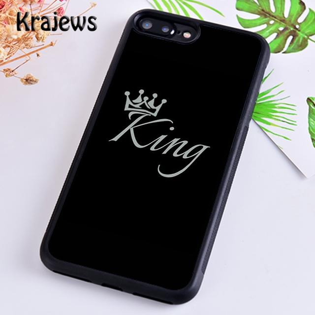 Krajews Роскошный Романтический Чехол для Телефона Пара Король Королева Для iPhone 16 15 SE2020 14 6 7 8 plus 11 12 13 pro max Plus coque Fundas