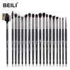 Luxury Black 18Pcs Eye Makeup Brushes Natural Goat Hair Eyeshadow Eyebrow Eyeliner Makeup Brush Set Brochas Maquillaje