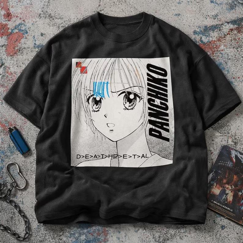 Panchiko Deathmetal Винтажный Стиль Гранж Футболка Хлопковая С Коротким Рукавом Унисекс Унисекс Харадзюку Y2k Уличная Одежда Летняя Футболка Топы