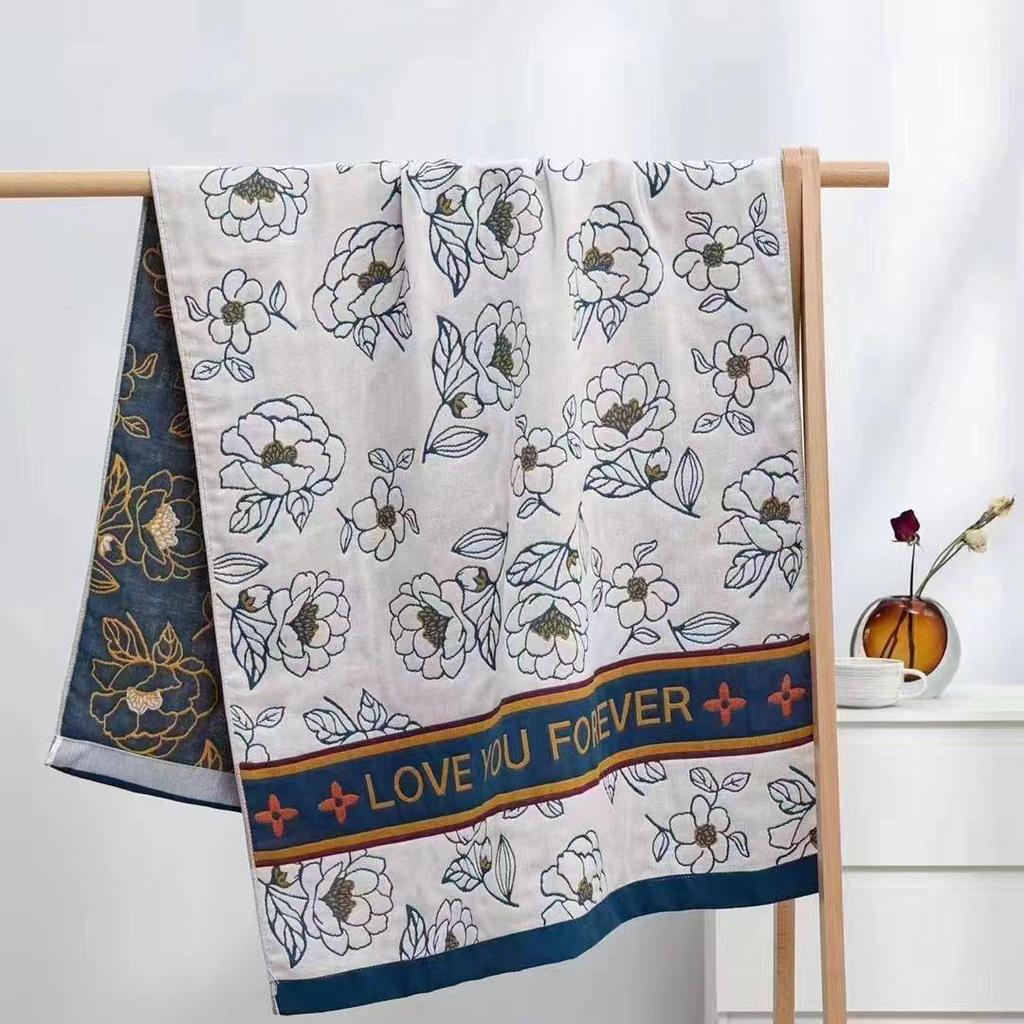 Extra Large Cotton Gauze Cartoon Bath Towel - Soft, Quick-Drying for Adults & Kids