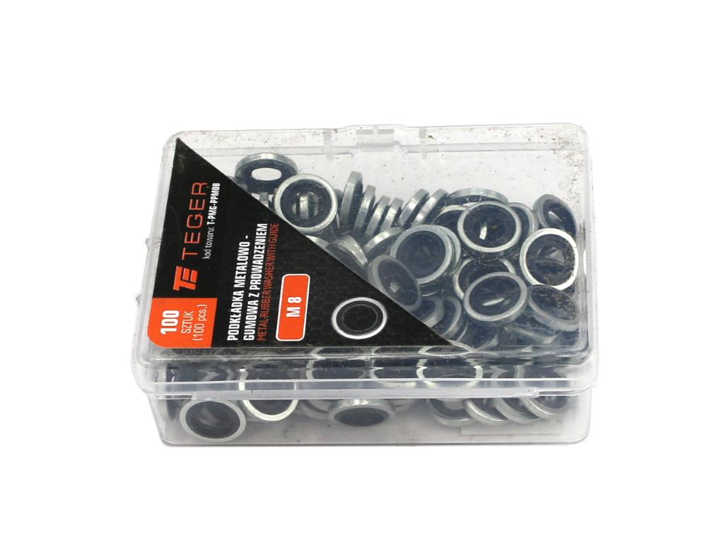 Metal-rubber washer with M8 guide TEGER (sold in packs of 100)