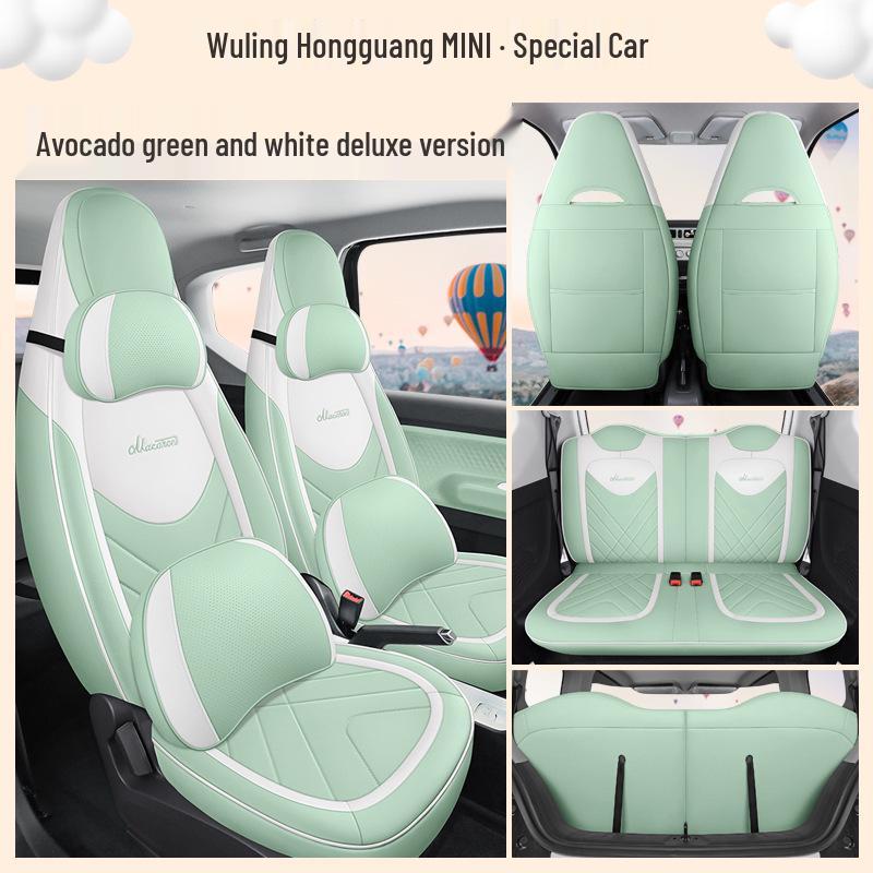 Wuling Hongguang Mini Macaron Full Leather Cartoon Seat Cover for MINIEV