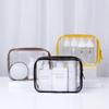 Transparent Waterproof PVC Cosmetic Travel Bag with Large Capacity and Zipper Closure