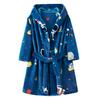 Children's Hooded Rainbow Horse Fleece Bathrobe – Thick, Warm, Autumn/Winter Print