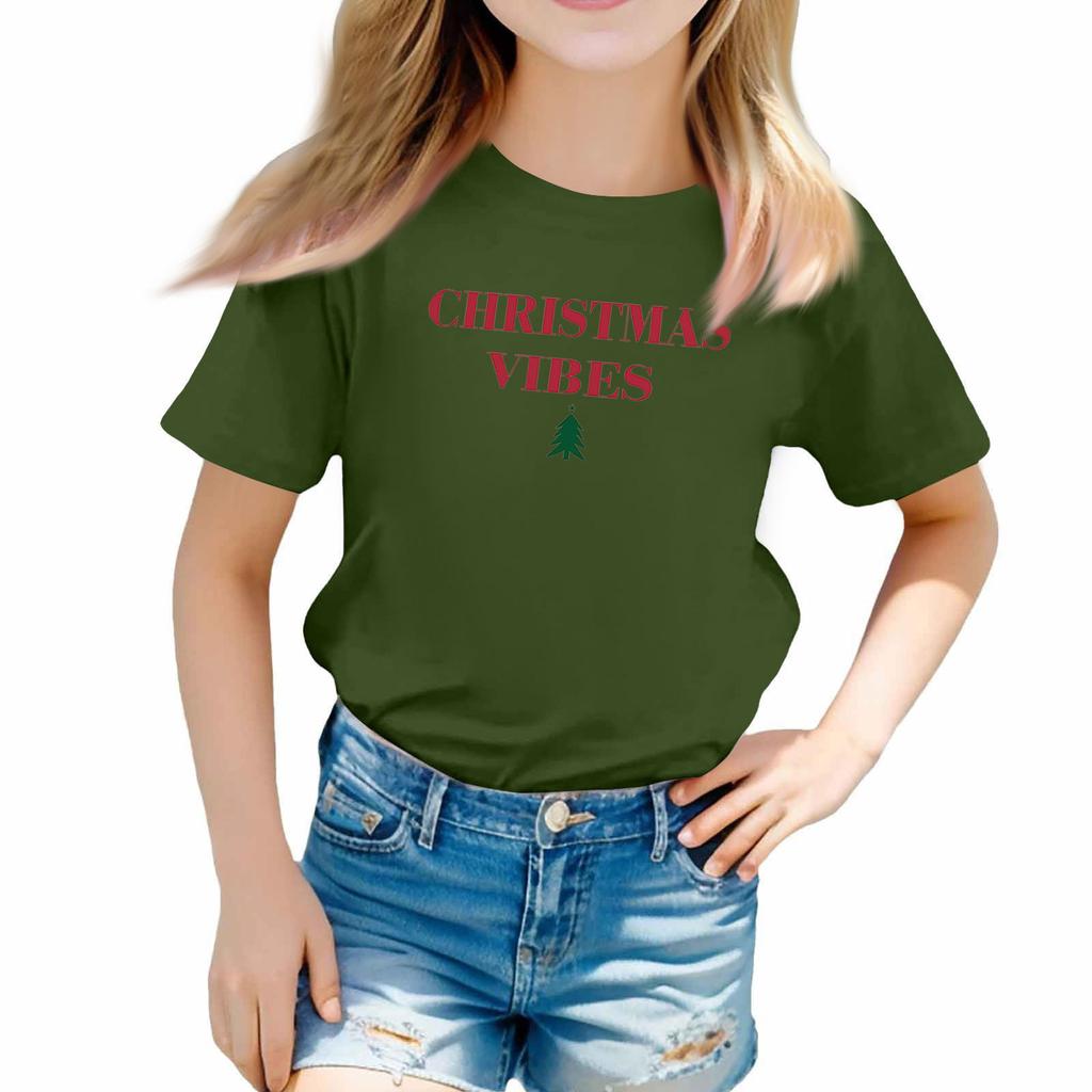 Christmas Day Toddler Girl Boy T-Shirts Kids Top Boys And Girls Printed Short Sleeved T-shirt
