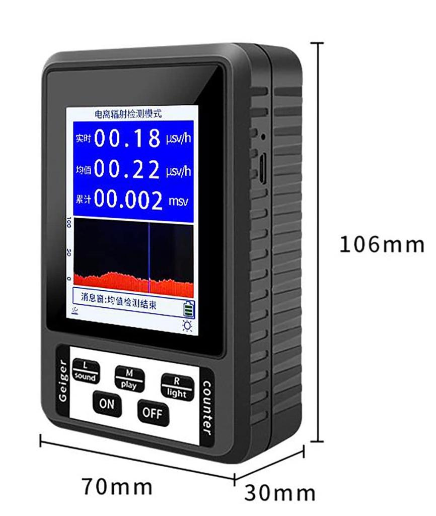 Radiation Geiger Made In with Alarm Nuclear Electromagnetic Wave Energy Compensated GM Digital LCD Radiation Detector for Beta and Gamma Rays