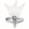 Stage Performance Feather Headpiece Sequin Hair Band 1920s Showgirl Headband  Brazilian Carnival
