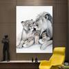 Современный настенный художественный постер с животными, любящий лев, семья, холст, картина, принт для гостиной, картина, украшение для дома, Cuadros, без рамки
