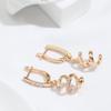 Micro Set Zircon Spiral Pendant Statement Earrings Women's Trendy Jewelry