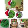 New Grinch Green Monster Plush Christmas Wreath Adorned Festive Holiday Decoration