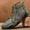 Мужские ботинки Мягкие и удобные британские модные повседневные мужские ботинки ручной работы с вышивкой в ​​помощь повседневным сапогам