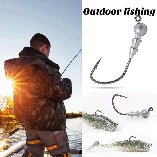 5 Pcs Barbed Fishing Hooks Bait Holder Hooks Freshwater Saltwater Fishing Hooks for Shrimp Lure Bass Carp Catfish Bait