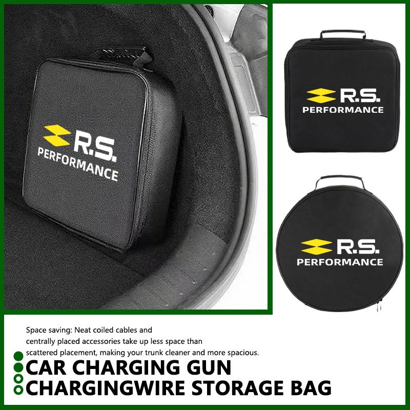 Car Jumper Cable Bag EV Charger Oxford Rechargeable Guns Storage For Renault Dacia RS Megan Scenic Logan Laguna Clio 3 4 Kadjar R333