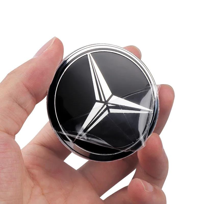 GLC GLB 4pcs 56mm Car Wheel Center Caps Stickers For Mercedes Benz AMG E S C A B Class GLE GLS CLS GLA GLK GLB W205 W206 W221 W