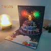 3D Pop Up Birthday Cards Birthday Cake Greeting Cards with Pyrotechnics Music Blowable Candle Birthday Surprise Keepsake for Her Him
