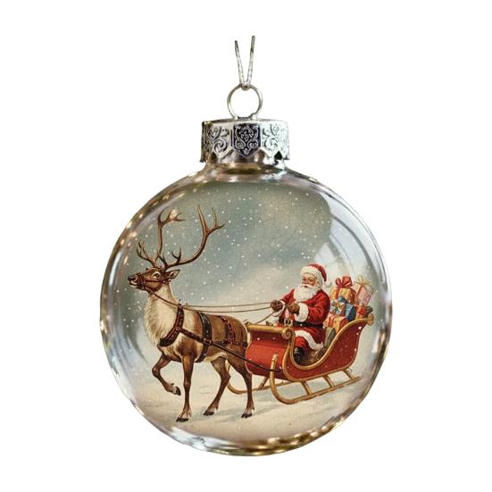 Прозрачные шары Винтажные украшения Домик в снежной деревне/Рождественская елка/Снеговик Подвесные шары для фермерского дома Рождественская елка Праздничная Свадебная Домашняя Декорация