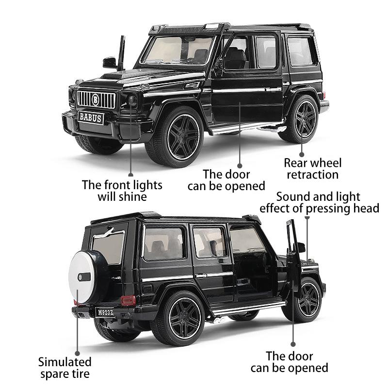 Масштаб 1/24 Benz G65, литая под давлением модель автомобиля, игрушечный автомобиль с откатным механизмом, звуком и светом для детей, коллекция подарков для мальчиков и девочек