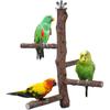 Bird Perch Stand Toy, Natural Wood Parrot Perch Bird Cage Branch Perch Accessories for Parakeets Cockatiels Conures Macaws Finches Love Birds