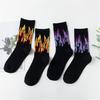 Fashion Hip Hop Hit Color On Fire Crew Sock Red Flame Blaze Power Torch Hot Warmth Street Skateboard