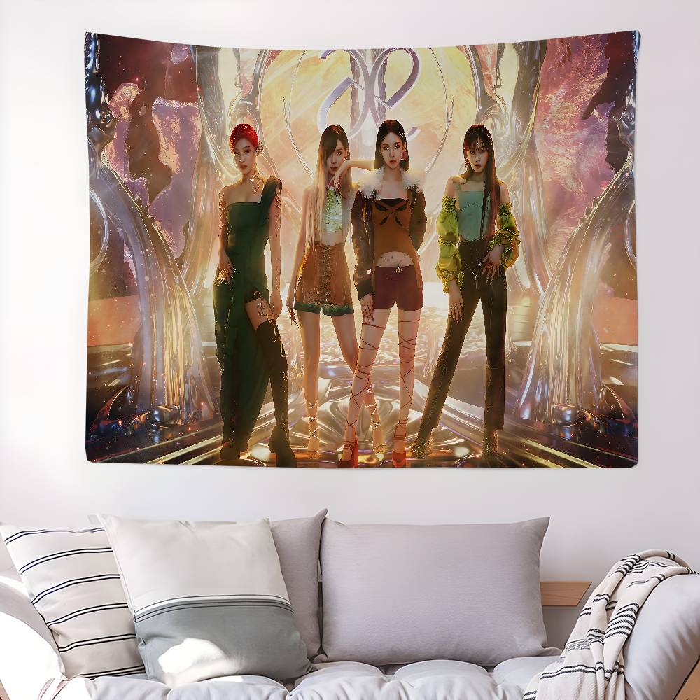 Korean Kpop Group AAespas Printed Large Wall Tapestry Art Science Fiction Room Home Decor Decor Blanket