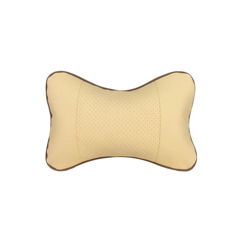 Car Neck Pillow Auto Head Neck Rest Relief Headrest Cushion PU Leather Car Seat Soft Support Pillow Auto Headrest Travel Pillow