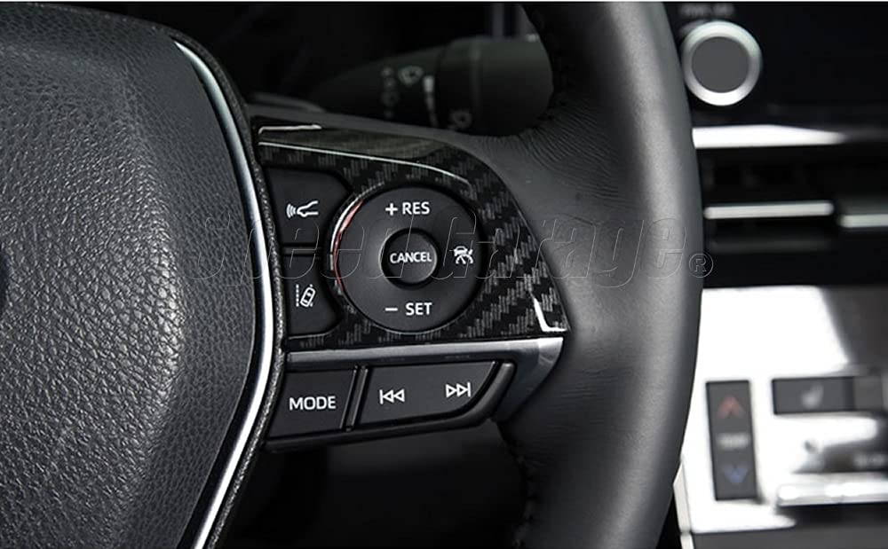 Speed Garage Toyota Camry 70 Series Carbon Fiber Steering Wheel Garnish Cover Panel Frame for Toyota Camry Interior Custom Parts Dress-Up