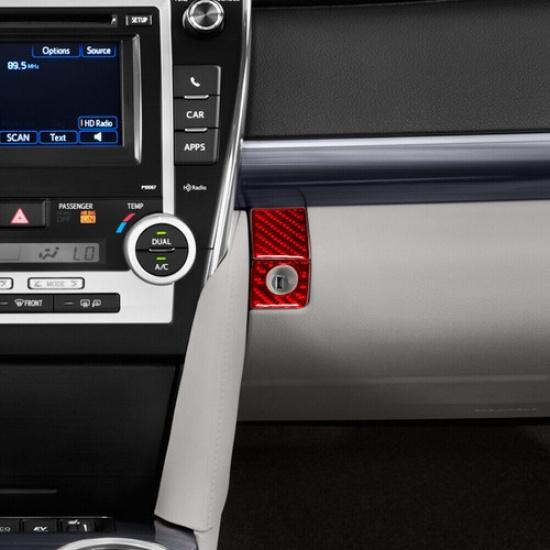 Для Toyota Camry 2012-14 Красная Накладка на Ручку Перчаточного Ящика из Углеродного Волокна