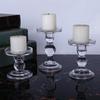 Transparent Glass Candlestick Holders, Crystal Candle Holders Pillar Stand, Gift for Birthday Christmas, Wedding Home Decor