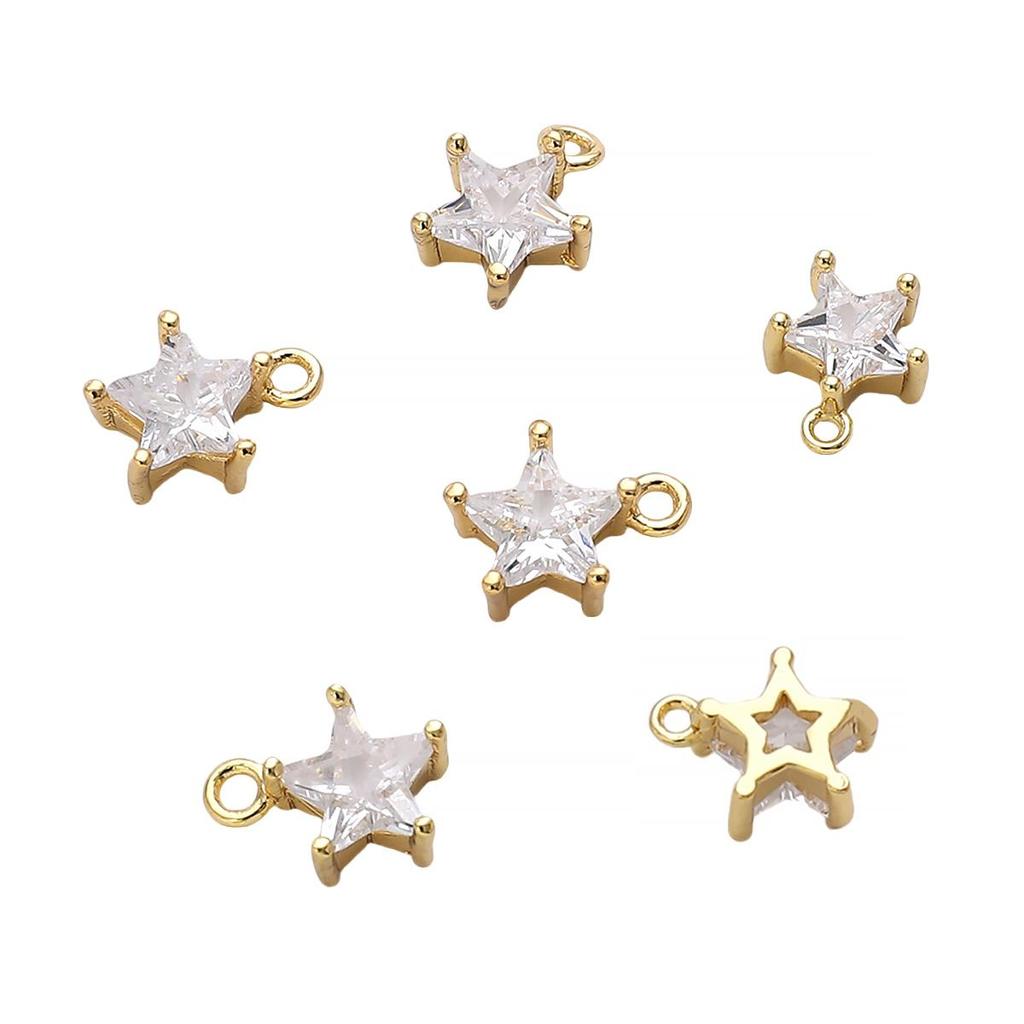 1 шт./пакет медь микро инкрустированный циркон пентаграмма кулон для ювелирных изделий ручной работы DIY