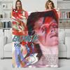 Музыкальный плед D-David Bowie Фланелевый плед Идеально подходит для дивана, офиса, кровати, путешествий, сна, чтения, отдыха, кемпинга, всесезонное использование