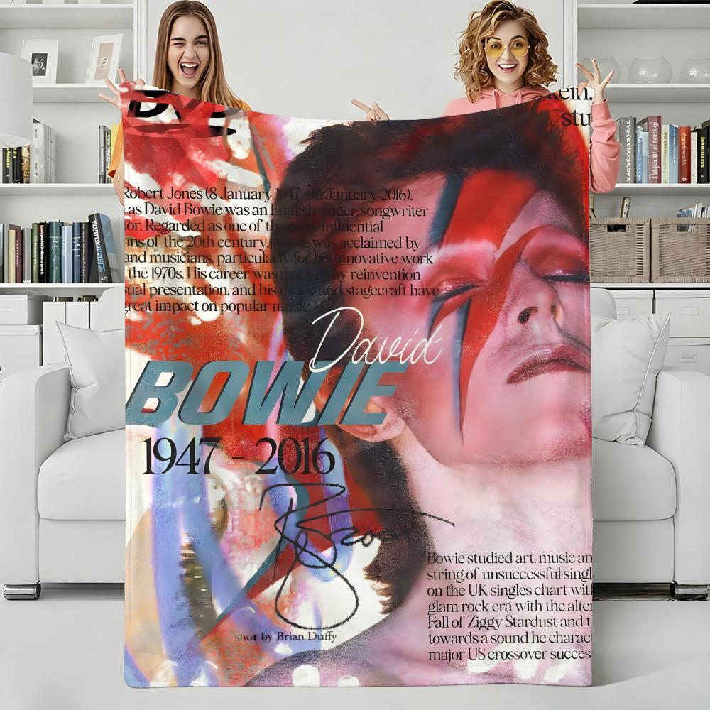 Музыкальный плед D-David Bowie Фланелевый плед Идеально подходит для дивана, офиса, кровати, путешествий, сна, чтения, отдыха, кемпинга, всесезонное использование