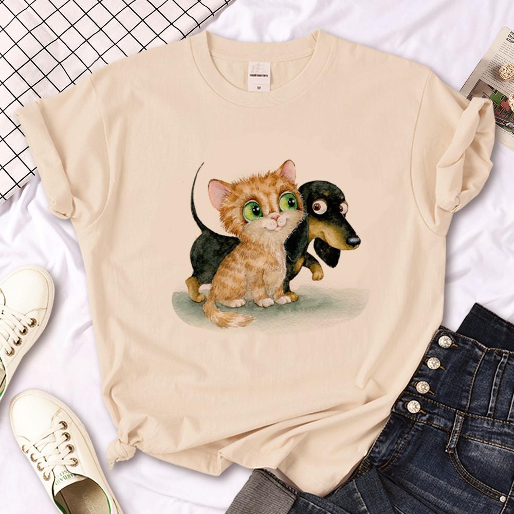 Футболка с таксой, женская уличная футболка, женская забавная комическая одежда