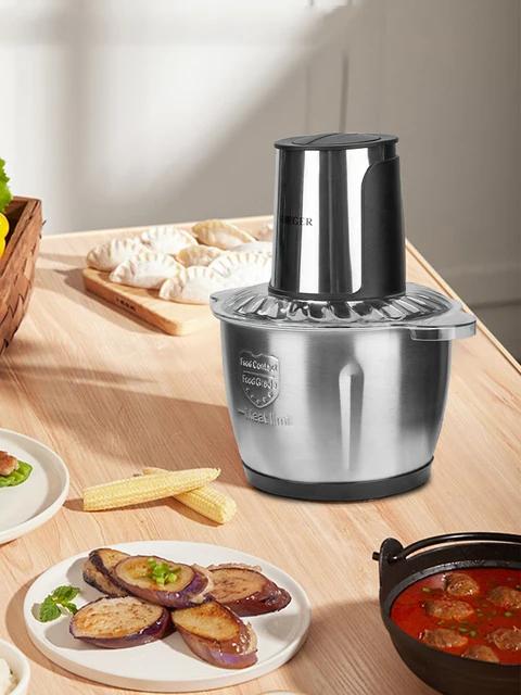2 Speeds Chopper Meat Grinder Stainless Steel Mincer Food Processor Kitchen Slicer Egg Beater Garlic Vegetable