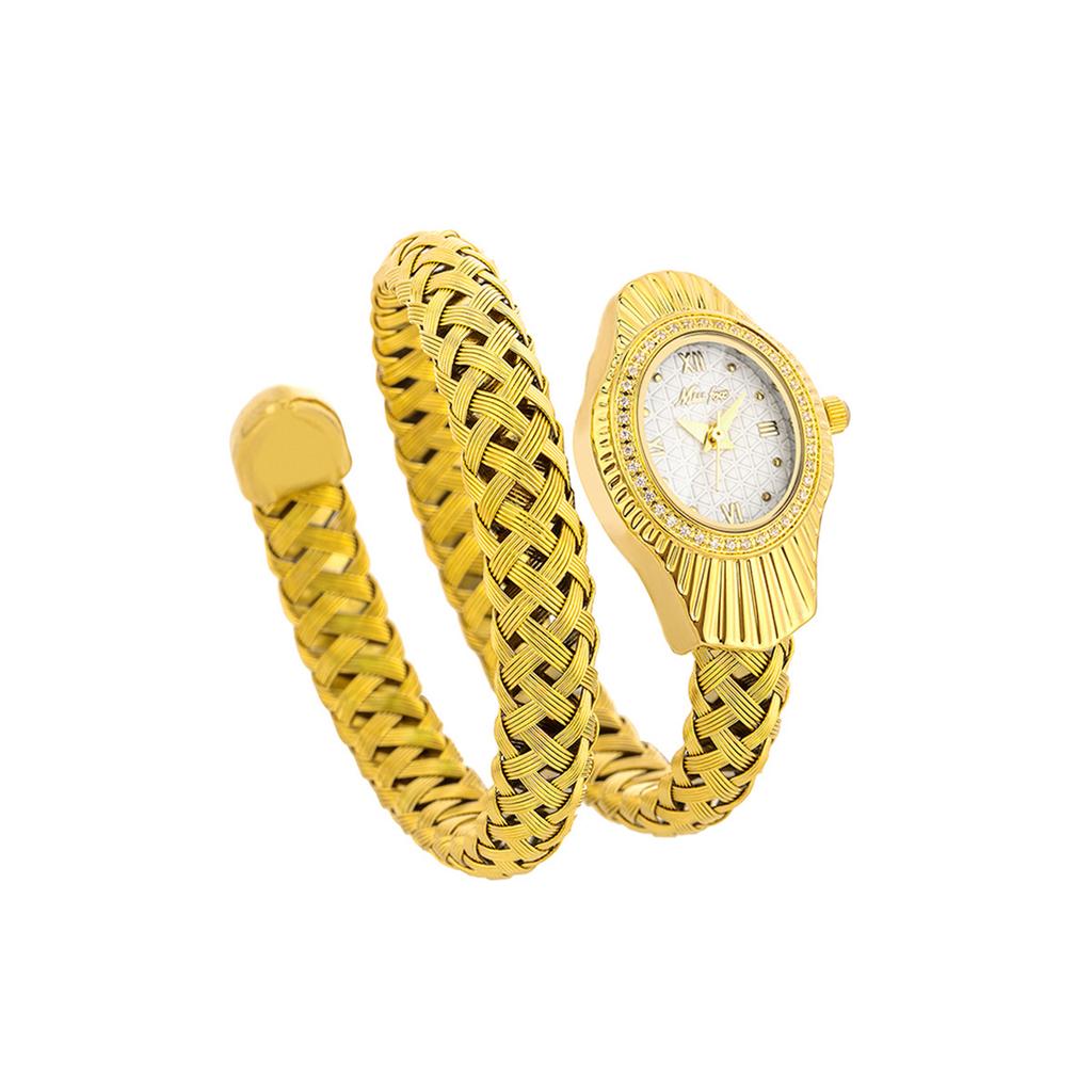 MISSFOX Luxury Women Diamond Quartz Watches Fashion Ladies Stainless Steel Snake Shaped Wristwatch Women's Clock Relógio Feminino