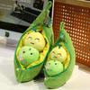 Lifelike Plants Green Soybeans Plush Keychain Caterpillar Kidney Bean Plush Toy  Couple gift