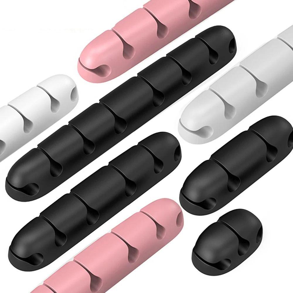 Силиконовый органайзер для кабелей с 3/4/6/8 отверстиями, зажимы для укладки проводов, USB-устройство для намотки кабеля, офис