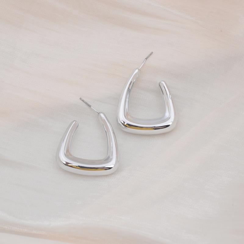 Большие геометрические U-образные трапециевидные серьги золотого цвета с гладкими каплями CCB для женщин, минимализм, гипербола, модные украшения для вечеринок