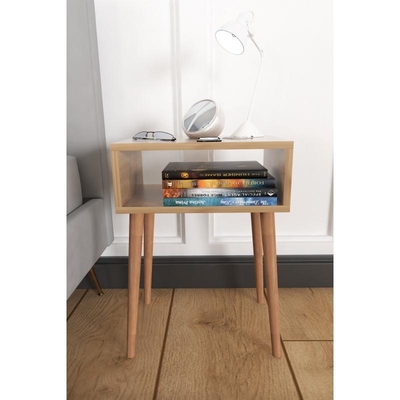 Прикроватная тумбочка без ящика с деревянными ножками для спальни прикроватная тумбочка – Sonomo