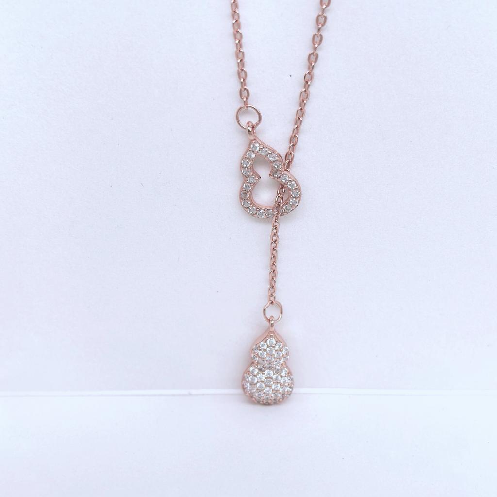 925 Sterling Silver Hollow Gourd Necklace for Women, Stylish Double Gourd Pendant, Elegant Minimalist Design