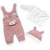 Doll Clothes for 36-43cm / 17Inch New Born Baby Dolls, Soft Outfit with Hat (Not A Doll)