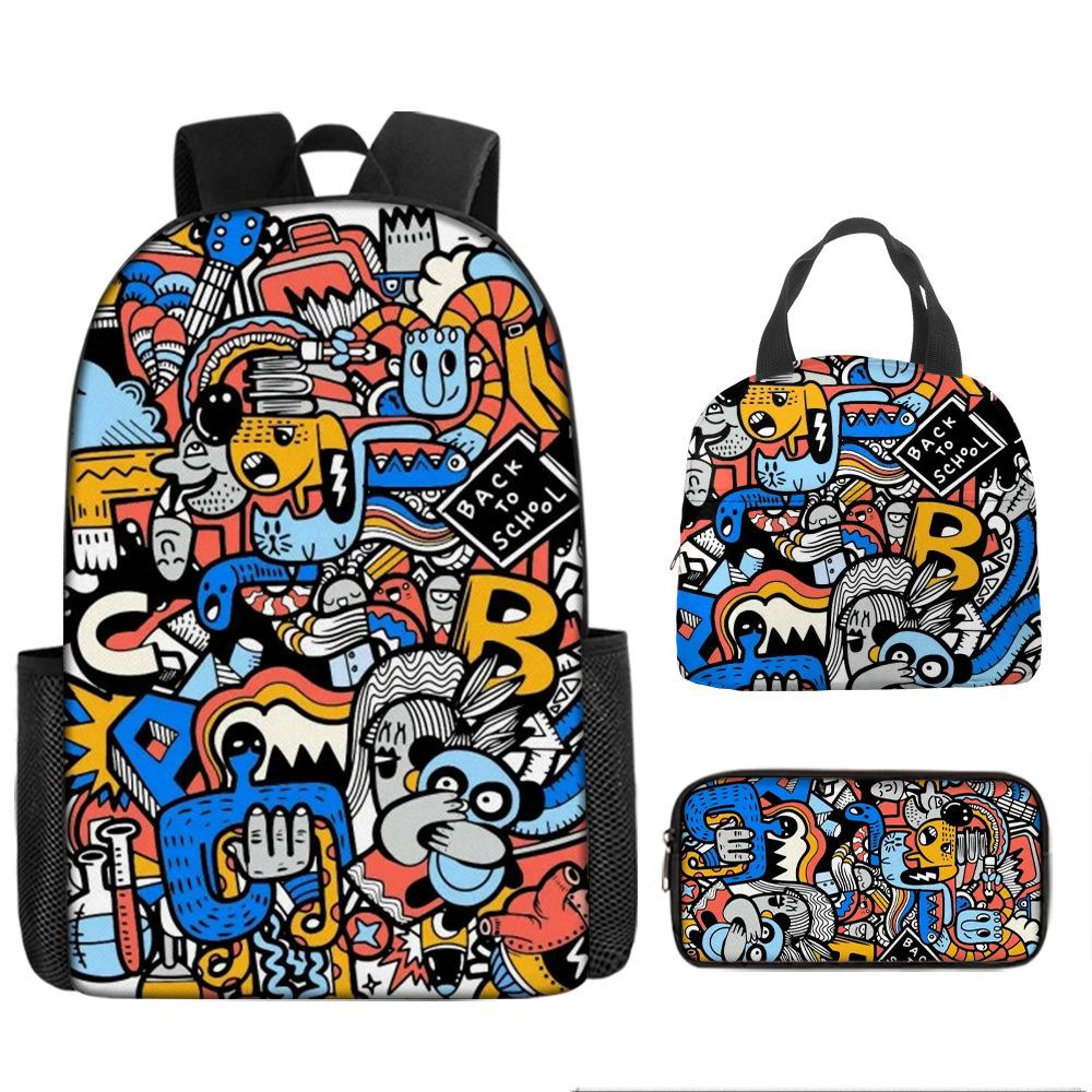 Class Garden Cartoon Primary and Secondary School School Bag Children's Backpack Backpack Three-piece Set