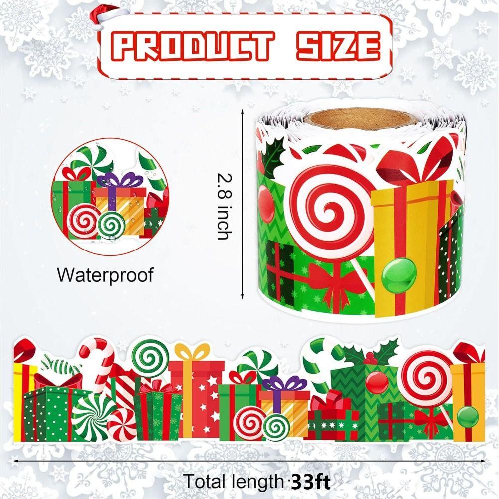 Self-Adhesive Border Decorative Sticker Penguin Snowman Black Board Decorative Stickers Paper DIY Border Trim Sticker