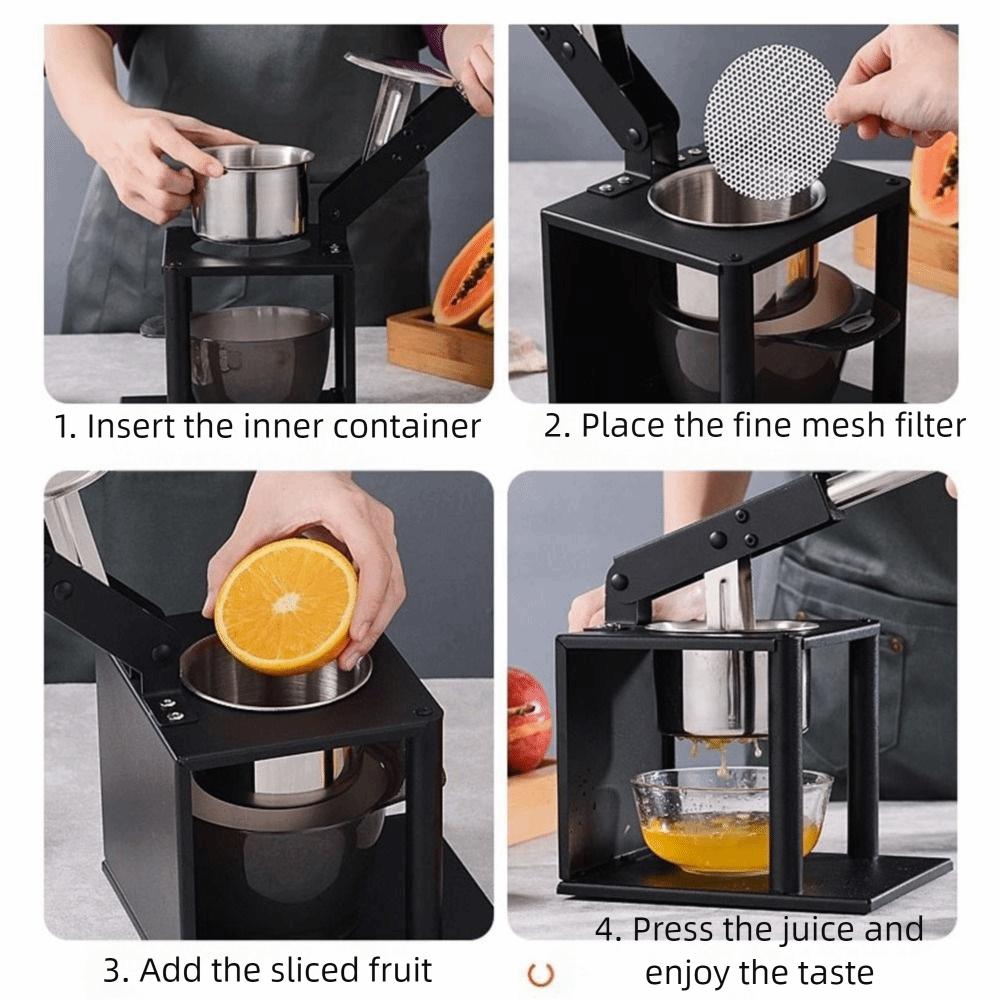 Stainless Steel Manual Juicer Thickened Fruit Juicer Portable Manual Juice Extractor for Home