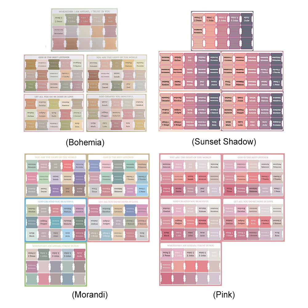 75Pcs Laminated Bible Tabs Boho Theme Bible Tabs Tear-resistant Large Print Bible Book Tabs Bible Index Book Tabs for Women Men