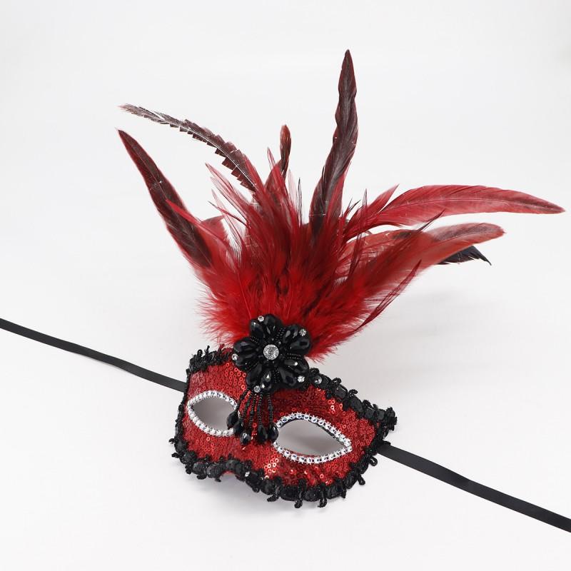 Halloween Feather Masquerade Mask Sexy Sequin Party Queen Eye Carnival Cosplay