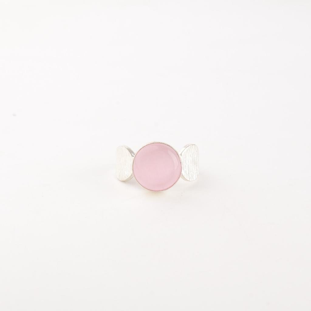 Pink Cat's Eye Gemstone 925 Sterling Silver Jewelry Handmade Ring Gift For Her RR-1-41