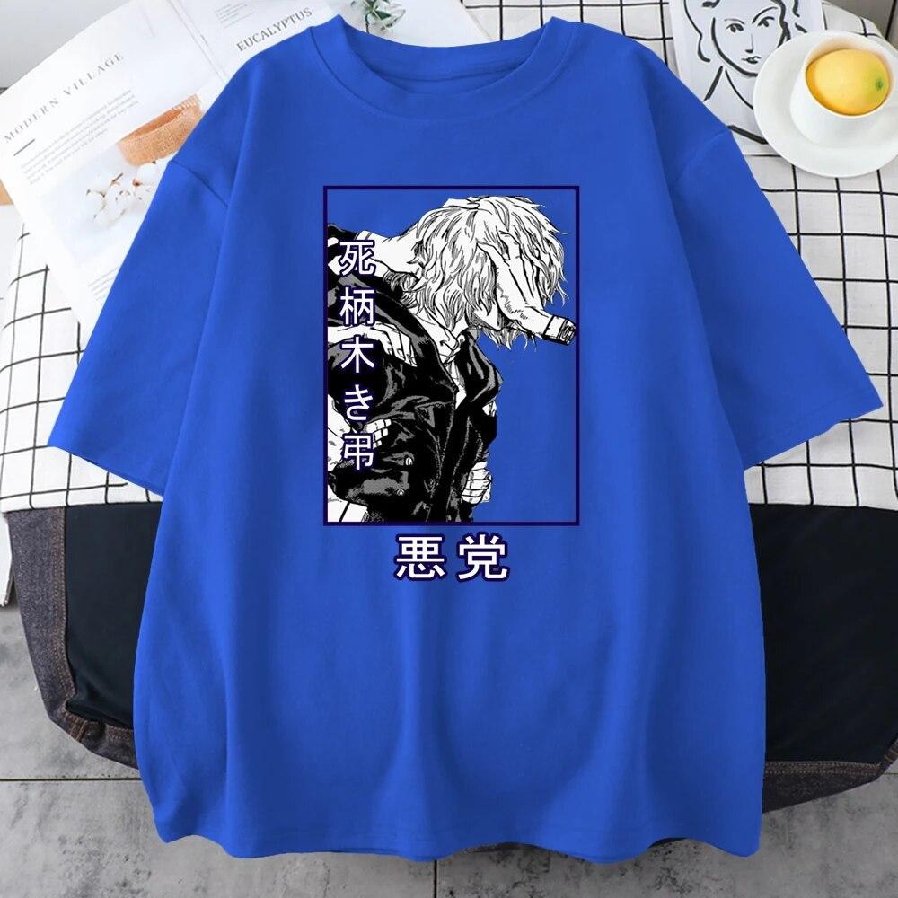 Футболка с принтом My Hero Academy Shigaraki Tomura, модные футболки унисекс с круглым вырезом, летние хлопковые топы, уличные хлопковые свободные футболки
