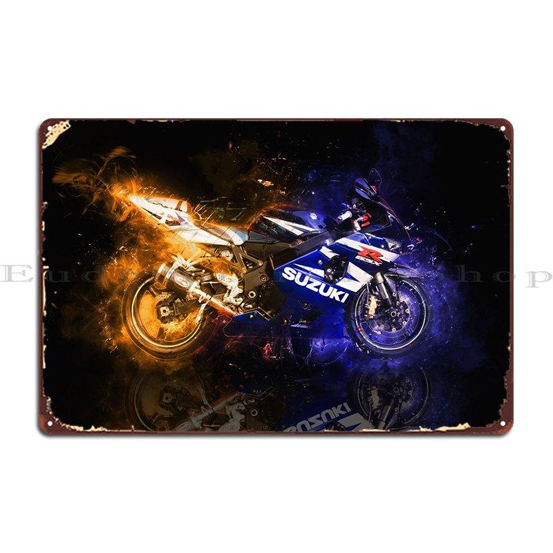GSXR Motorcycle Metal Plaque Poster Classic Designer Wall Cave Cinema Custom Racing Motorcycle Tin Sign Poster